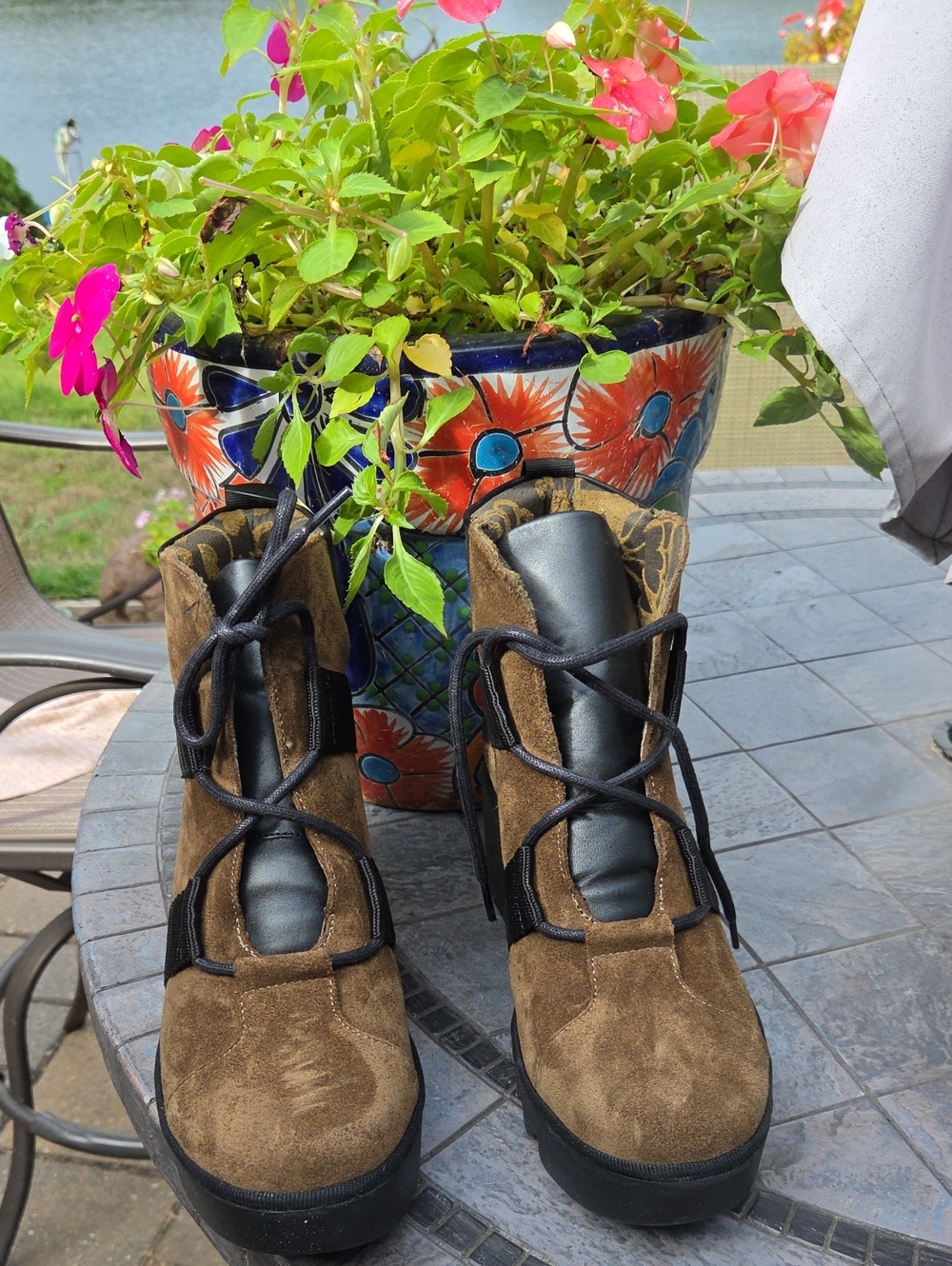 Fly London Brown Suede Lace-Up Ankle Boots with Black Tongue